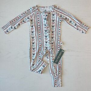 🎄Little Joy Co Candy Cane Bows Convertible Footie 0-3 3-6 6-9 months